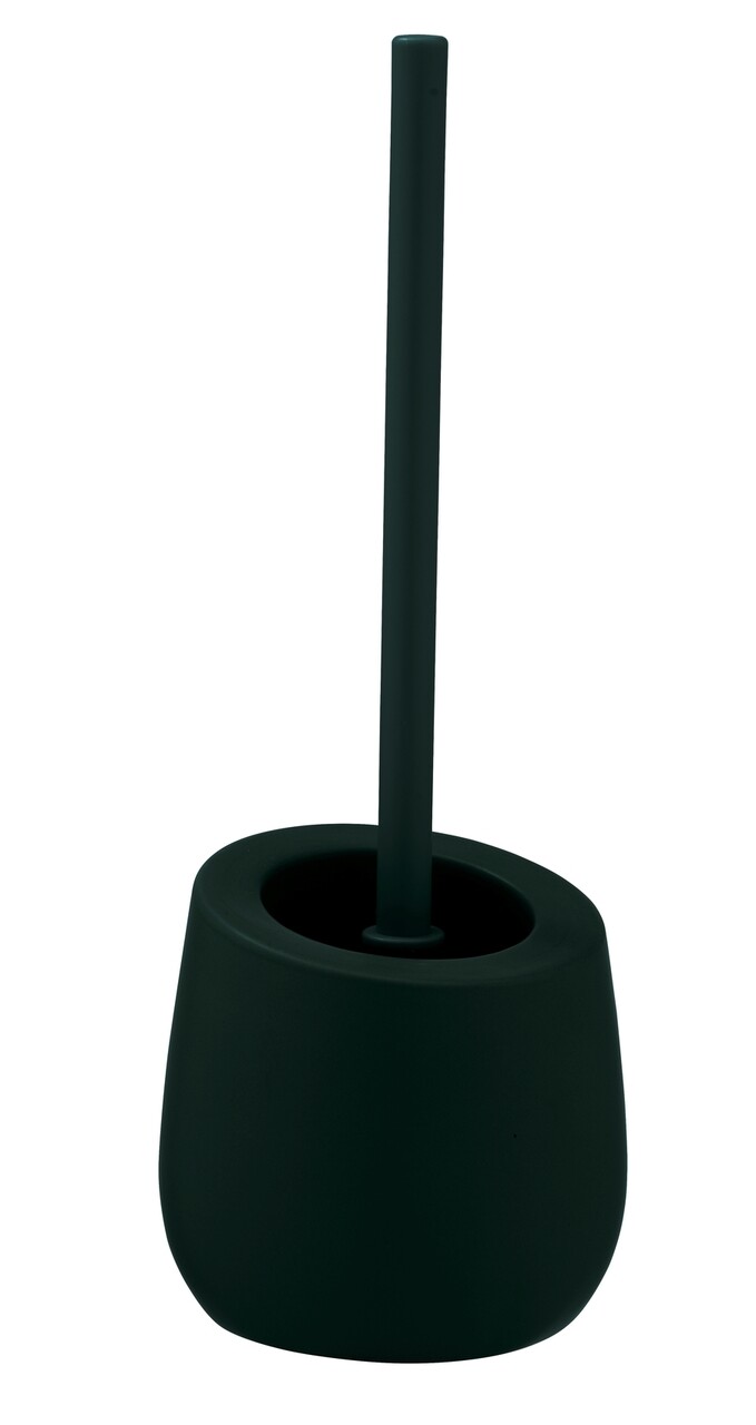 Perie pentru toaleta cu suport, Wenko, Badi, 13.5 x 38 x 13.5 cm, ceramica, verde - imagine 3